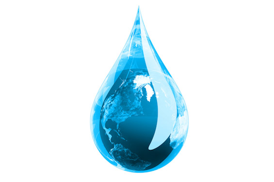 animated image of earth in a large drop of water